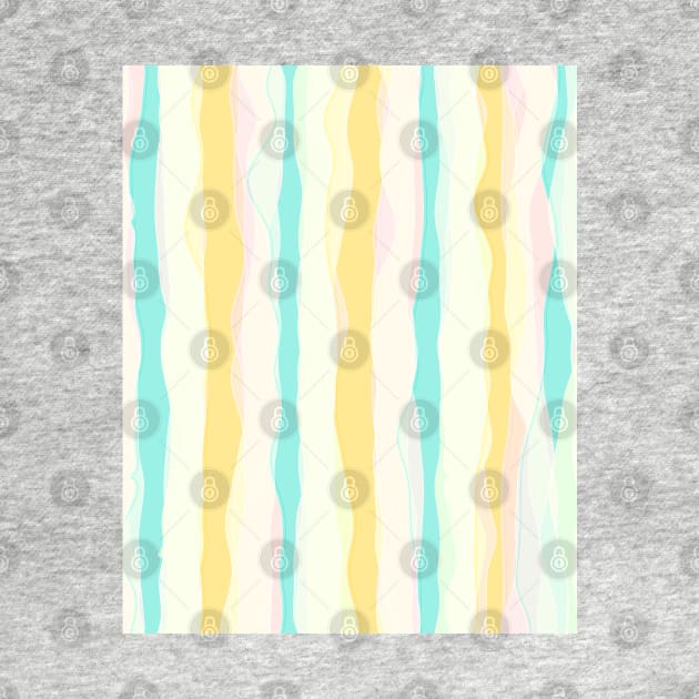 Wavy stripes in delicate colors, decorative vertical bands in joyful palette by KINKDesign